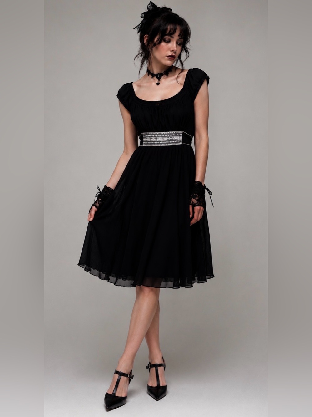 Y2K Ruby Rox Babydoll Dress Small Witchy Whimsygoth Coquette Goth Alt Emo Grunge